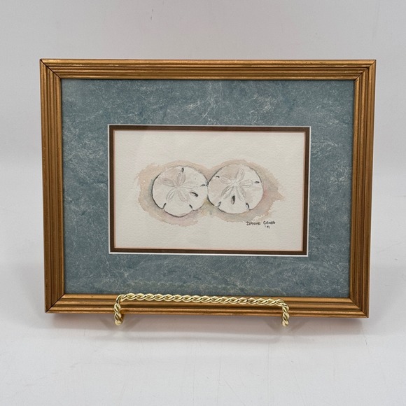 Original Sand Dollar Watercolor Still Life Signed Dianne Grusso 1991